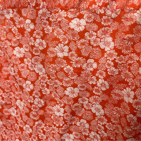J. Crew Re-Imagined Short Sleeve Button Down Orange & White Floral Print XL - Picture 6 of 7